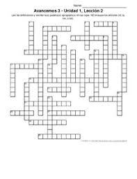 On this page you can now is the time to make today the first day of the rest of your life. Avancemos Level 3 Unit 1 2 Crossword Puzzle By Senora Payne Tpt