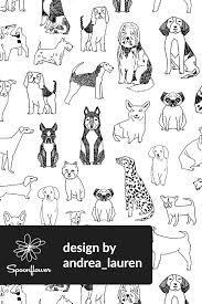 Colorful Fabrics Digitally Printed By Spoonflower Dogs Black And White Hand Drawn Dog Illustration Cute Dogs Pet Dogs Dog Illustration Dog Memorial Tattoos Black And White Dog