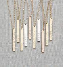 Goldsterling Bar Necklacevertical Bar Necklacecustom Bar Etsy Custom Bar Necklace Vertical Bar Necklace Bridemaids Gifts