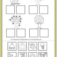 Give the children a clue. Four Seasons Cut And Paste Worksheet Preschoolplanet