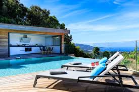 A Small Poolhouse With A Shower And Wc Fridge Freezer And Ice Maker Make It Easy To Spend All Day In Lounge About Mod Luxury Villa Rentals Villa Pool Houses