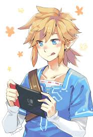 The Legend Of Zelda Breath Of The Wild Link With A Nintendo Switch Legend Of Zelda Breath Legend Of Zelda Zelda Breath