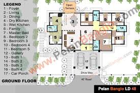 Jom bina rumah atas tanah sendiri di kelantan. Pelan Rumah Banglo Setingkat 6 Bilik