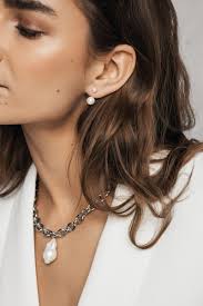 Amelia Pearl Silver Stud Earrings