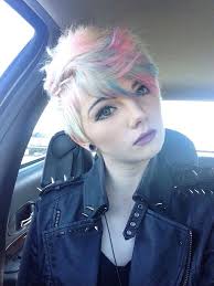 White With Cotton Candy Pink And Blue Hair Colors Ideas Bright Hair Colors Pastel Hair Short Short Hair Styles