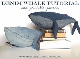 Nahanleitung walkissen fur kinder nahen : Denim Whale Tutorial Printable Pattern Spielzeug Nahen Kuscheltier Nahen Stofftiere Nahen