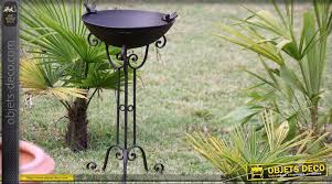 Mangeoire a suspendre en fer forgé patinée vert , superbe décoration. Bain D Oiseau Mangeoire Abreuvoir En Fer Forge