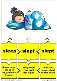 Esl Irregular Verbs Flashcards Verb Sleep Irregular Verbs English Games For Kids Verb