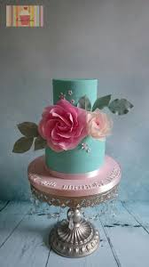 Beautiful 40th Birthday Cakes For Ladies 40th Birthday By Kokoro Cakes By Kyoko Grussu Turquoise Cake 40th Birthday Cakes Flower Cake