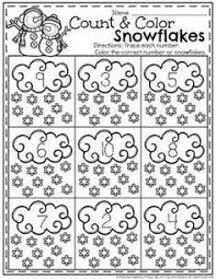Count And Color Snowflakes Preschool Math Worksheet For Winter Preschool Math Worksheets Winter Math Activities Preschool Math