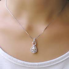 New 2 Carat Diamond Necklace Carat Diamond Necklace Diamondnecklace Silver Necklace Prom Pear Shaped Diamond Necklace Silver Jewelry Pendant