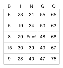 Well you're in luck, because here they come. Number Bingo 1 75 Bingo Card