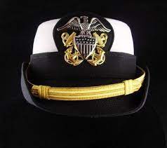 Vintage Usn Leather Hat Us Navy White Woman Officers Hat Etsy Leather Hats Women Officer Leather Top Hat