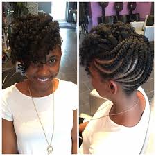 A braided updo is not only chic, but also easy to do on black natural hair. All Things Virtuous Sur Instagram Updo So Pretty Natural Hair Updo Hair Twist Styles Natural Hair Twists