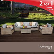 Hampton 6 Piece Outdoor Wicker Patio Furniture Set 06b Design Furnishings Outdoor Wicker Patio Furniture Patio Patio Furniture Sets