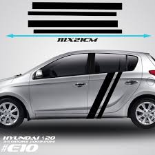 Hyundai I 20 Side Racing Stripes Car Stickers Graphics Tuning Rally Decals Vinyl Wyc Car Exterior Car Car Wrap Design