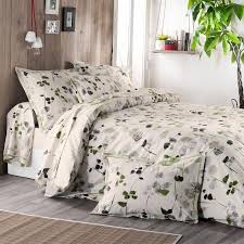 Fityou parure de lit housse de couette microfibre beige, 3 pièces, housse de couette 200 x 200 cm avec fermeture éclair + 2 taies d'oreiller 50 x 80 cm, douce et respirante. Housse De Couette 200x200 Cm 100 Coton Feuillages Vert Anis Linnea Linge De Maison Et