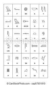 Diese symbole oder hieroglyphen (kurz glyphen) können je nachdem, wie sie geschrieben sind, mehr als eine bedeutung haben. Schwarze Hieroglyphen Mit Lateinischen Buchstaben Symbolen Auf Weiss Schwarze Agyptische Hieroglyphen Mit Lateinischen Canstock