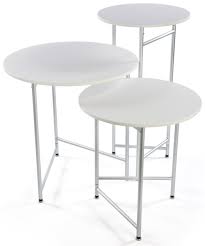 Display Tables Set Of 3 Round White In 2020 Jewelry Table Display Display Furniture Table