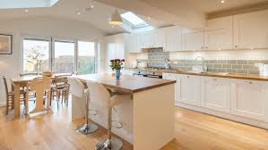 We recommend these worktops for use in all areas of your kitchen and our only stipulation is to try and avoid locating your taps directly into the wood. White Shaker Kitchen With Wooden Worktops Burwash East Sussex