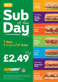Sub of the day is one of the sandwiches offered by subway at $6.00 but the sandwich is restricted by subway as they decide which sandwich they will here you find subway sub of the day 2020. Thekennedycentre On Twitter Hungry Check Out Subway S Sub Of The Day Options 7 Days 7 Original 6 Subs For Just 2 49 Each Yum Get Down To Subway At Kennedy Centre For Today S