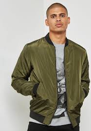 Buy Only Sons Green Standard Bomber Jacket For Men In Mena Worldwide