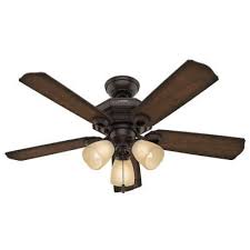 Hunter Haddington 46 In Indoor Onyx Bengal Bronze Ceiling Fan With Light 52097 The Home Depot Ceiling Fan With Light Ceiling Fan Bronze Ceiling Fan