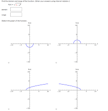 Domain and range interval notation. Oneclass Find The Domain And Range Of The Function Enter Your Answers Using Interval Notation H