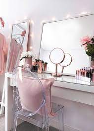 Beauty Room Makeup Vanity And Storage With Ikea Malm Dressing Table Ikea Mirror And Target Chair Flowers Malm Dressing Table Makeup Room Design Beauty Room