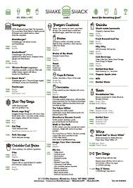 Black And White Shake Shake Shack The Menu For This Location Shake Shack Frozen Custard Burger Stand