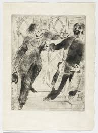 Marc Chagall Manilov And Tchitchikov At The Doorstep Manilov Et Tchitchikov Sur Le Seuil De La Porte Plate Ix Supplementary Suite From Les Ames Mortes 19