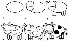 How To Draw A Cow Easy Drawings Easy Animal Drawings Animal Drawings