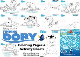 Finding dory is a sequel to finding nemo. Finding Dory Coloring Pages And Activity Sheets Crazy Adventures In Parenting