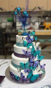 Wedding Cakes Teal And Purple Bridal Shower 52 Ideas Romantic Wedding Cake Butterfly Wedding Cake Purple Bridal Shower