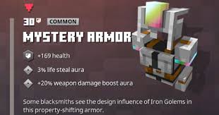 P.s.:you need to copy this one by one (sorry bout that).do not minify the command!! Mystery Armor Minecraft Dungeons Gamewith