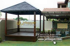 Gazebo Lesehan Model Modern Kayu Jati Desain Gazebo Terbaru