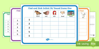 find and sink /h/ initial sound game