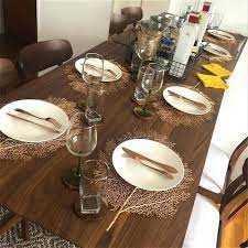 Where table placemats work best. Looking For Giving Your Dining Table A Unique Look And Impress Your Guest Try These Creative Gold Leaf Shape P Dining Table Decor Dining Table Round Placemats