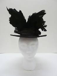 Felted Wool Hat With Bird And Feather Accents 1890s 1910s Feather Feather Hat Vintage Birds