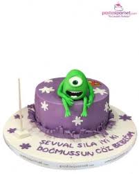 mike wazowski dogum gunu pastasi pastalar dogum gunu pasta