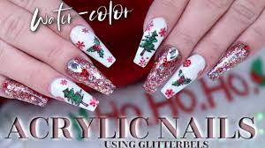 It'd work really well with pastel colors, too (not the biggest fan of that dark. Red And Green Christmas Nails Using Water Color Youtube