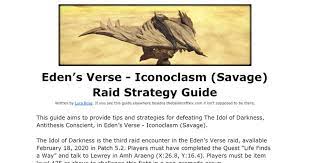 The eorzea database eden's gate: Eden S Verse Iconoclasm Savage Raid Strategy Text Guide Ffxiv
