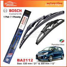 A wide variety of size wiper options are available to you, such as usage, feature, and type. Perodua Viva Car Windshield Wiper Blade 21 12 Bosch Advantage Ba2112 Black New Pgmall