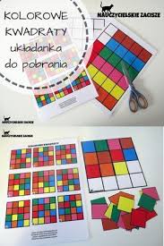 Nauczycielskie Zacisze Kolorowe Kwadraty Ukladanka Do Pobrania Za Darmo Colorful Toddler Learning Activities Math Activities Preschool Montessori Activities
