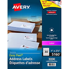 Select the worksheet that contains the label data. Avery Address Labels With Easy Peel For Laser Printers 1 X 2 5 8 White Rectangle 3000 Labels Permanent 5160 Made In Canada For The Canadian Market 05160 Walmart Canada