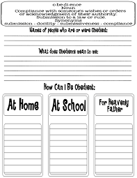 Fhe Obedience Worksheet Autumn Bennett Blogspot Com Worksheets For Kids Discipline Teens Obedience