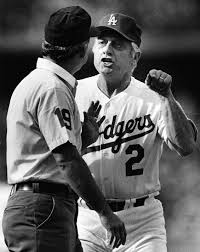 Dodger Manager Tommy Lasorda Argues His Point With Base Umpire Baseball History Dodgers Cardinals Baseball