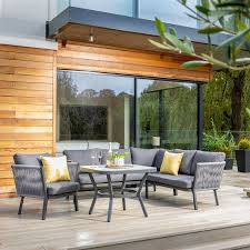 Hartman Dubai Square Corner Sofa Casual Dining Set In Xerix Slate Corner Seating Dining Set Corner Sofa
