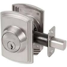 Callan deadbolts by delaney are designed to compliment the door knobs, levers and entry handlesets within the callan product family. Delaney Hardware Callan Single Cylinder Satin Nickel Deadbolt Ka2001 The Home Depot