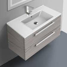 Master 01 modern luxury bathroom vanity unit of 217cm. Acf Da05 Grey Walnut By Nameek S Dadila Modern Wall Mounted Bathroom Vanity 33 Grey Walnut With Counter Space Thebathoutlet